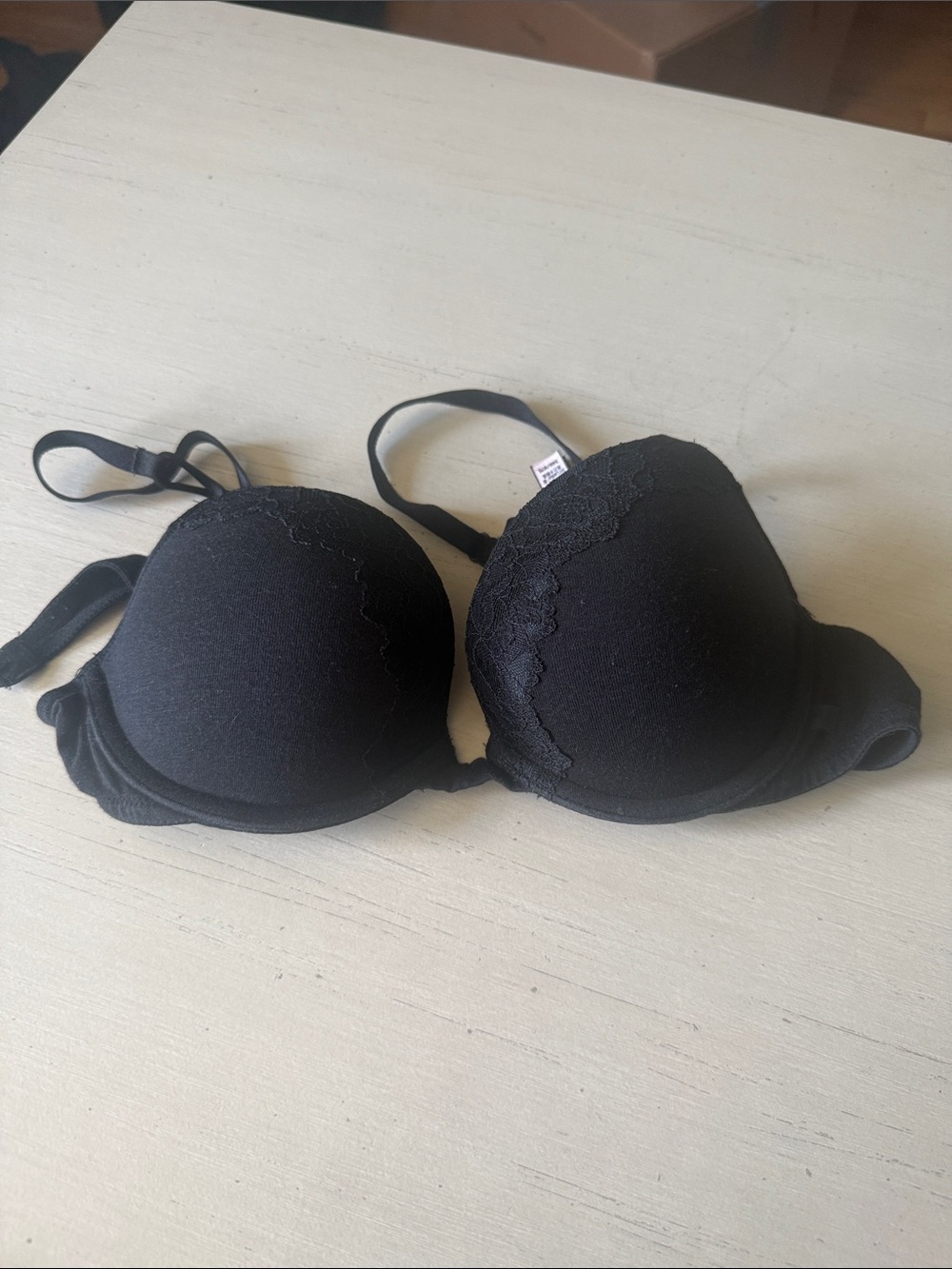 Victoria's Secret Black Lace-Trim Push-Up Bra